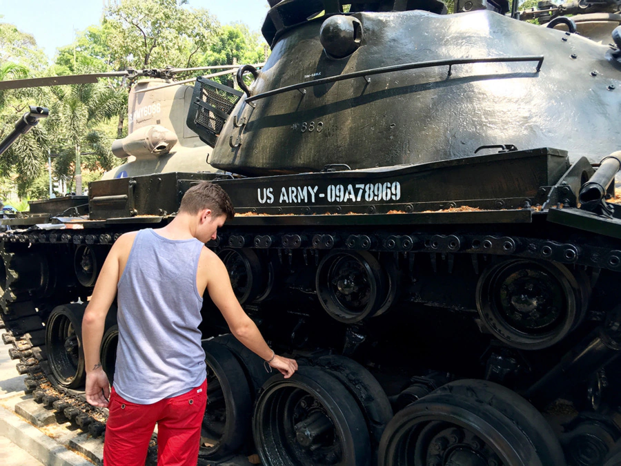 Marcel checking out a tank