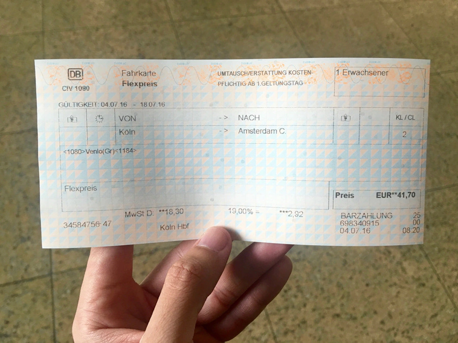 Ticket to Amsterdam