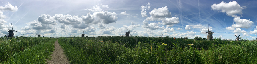 Kinderdijk Windmill Complex Panorama