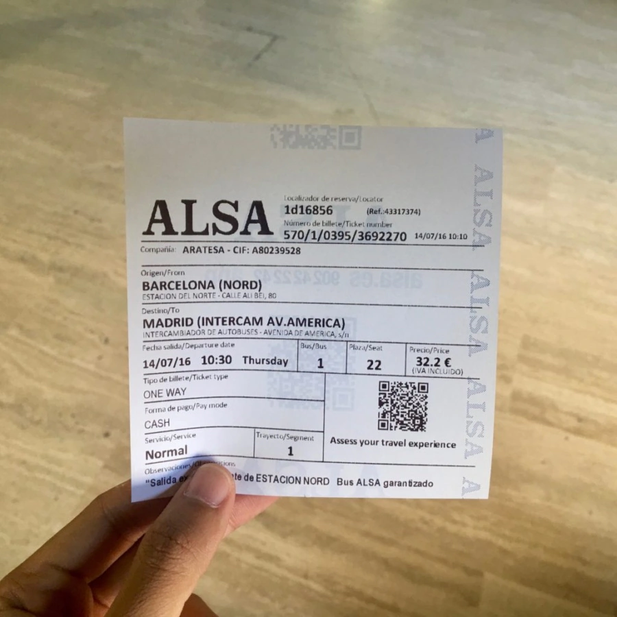 ALSA Bus Ticket