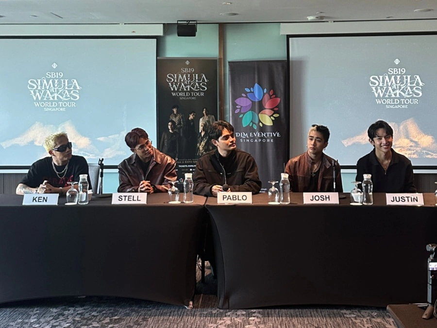 SB19 at the Simula At Wakas World Tour media conference in Dusit Thani Laguna Singapore