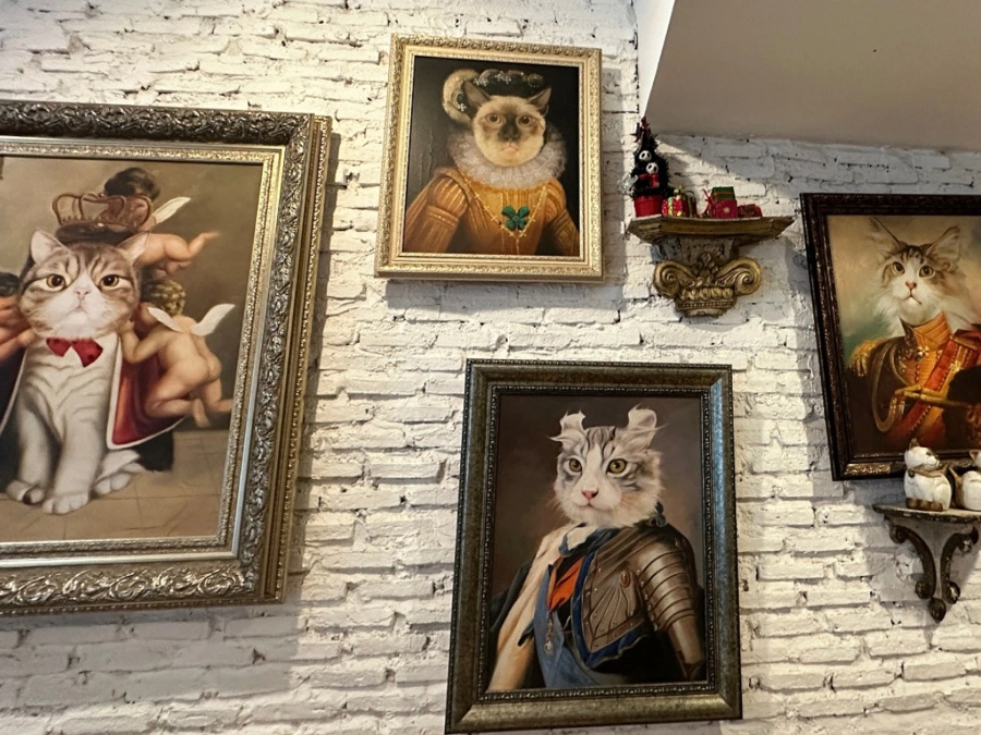 Cat Caturday Cafe Bangkok Thailand paintings