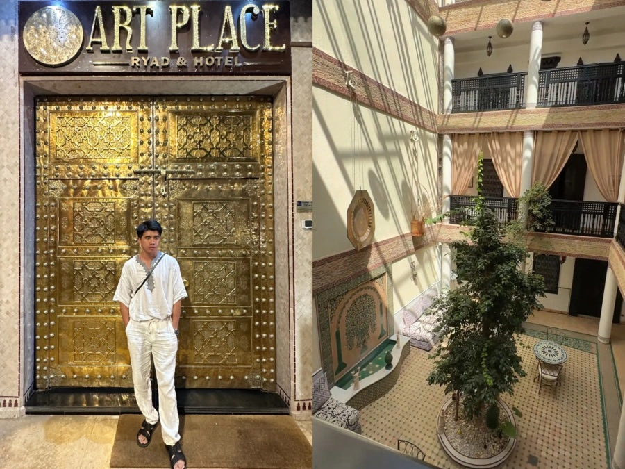 Art Place Hotel Ryad Marrakesh Morocco North Africa | golden gate and inner courtyard