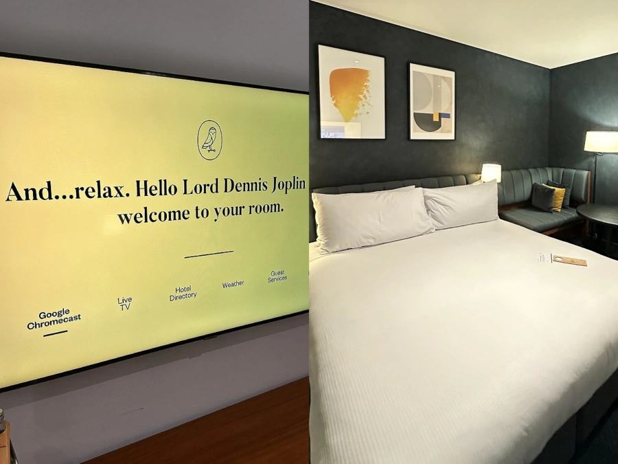 voco Auckland City Centre LDC TV welcome message bedroom
