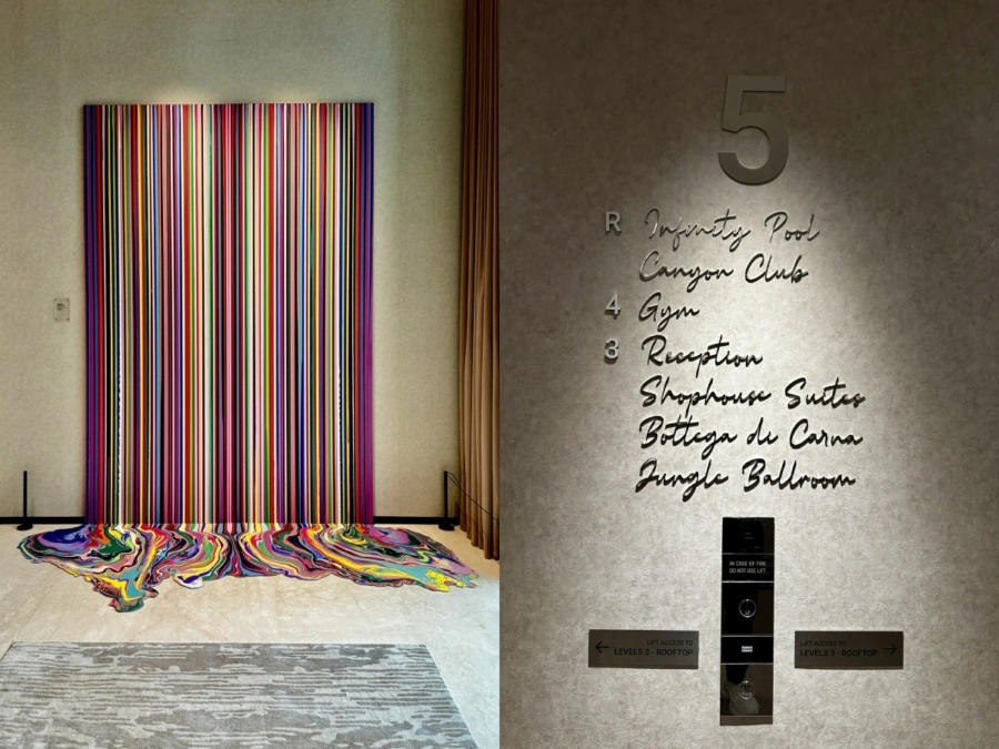 Deep Magenta Mirrored Ian Davenport Mondrian Singapore Hotel